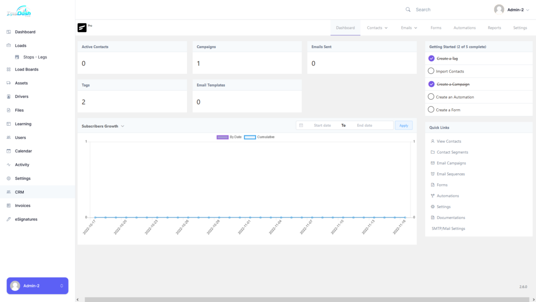 Dashboard – TMS Dash